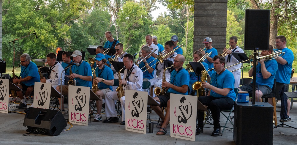 Navy Band Great Lakes Brass Band and FM Kicks Perform at Gooseberry Mound Park During Fargo Navy Week