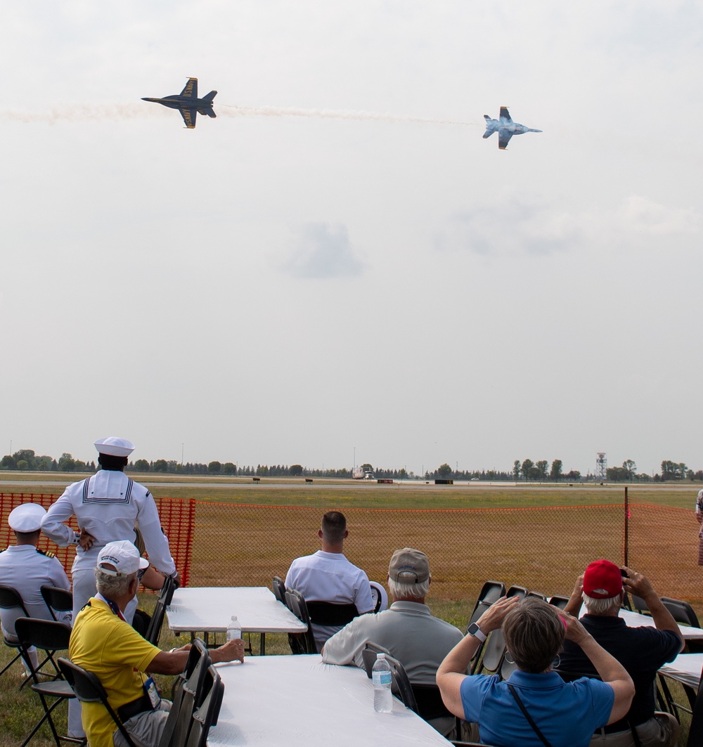 USS North Dakota Sailors and Veterans Watch the Fargo AirSho During Fargo Navy Week