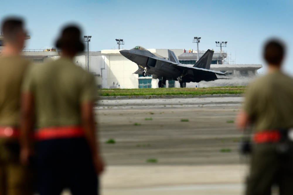 F-22s arrive at Antonio B. Won Pat International Airport