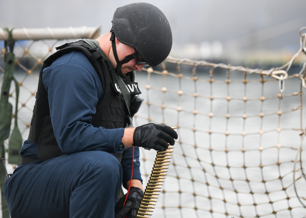 USS Ramage Sailors Participate in Security Training