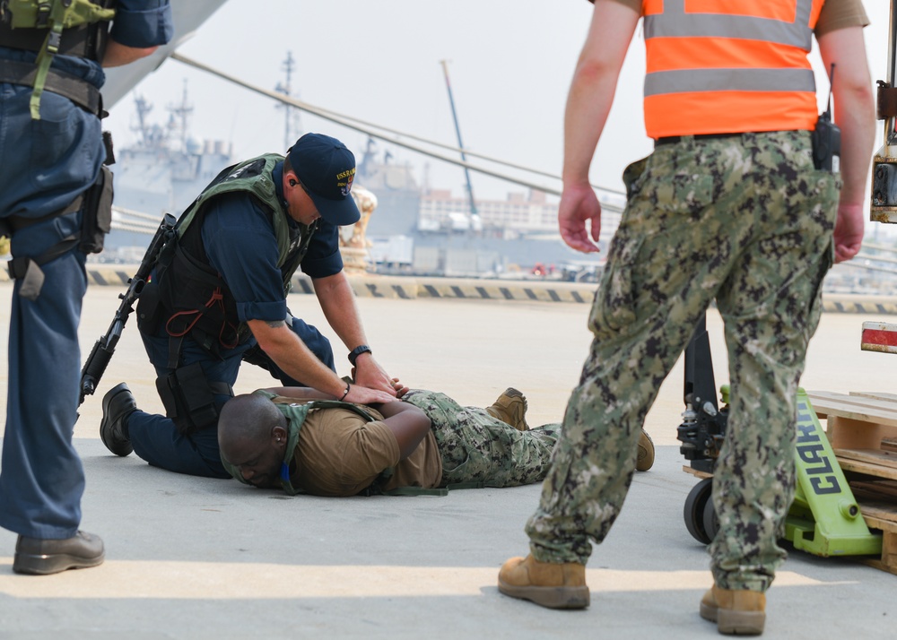 Naval Station Norfolk and USS Ramage Participate in an Active Shooter Training