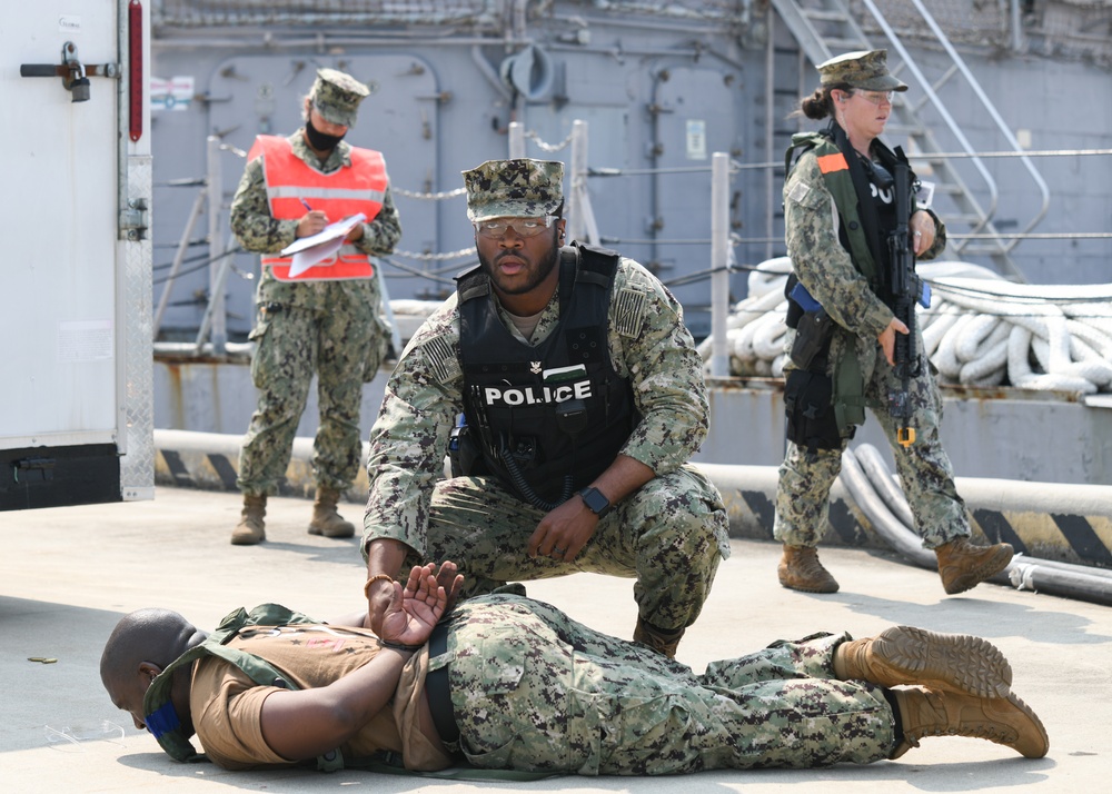 Naval Station Norfolk and USS Ramage Participate in an Active Shooter Training