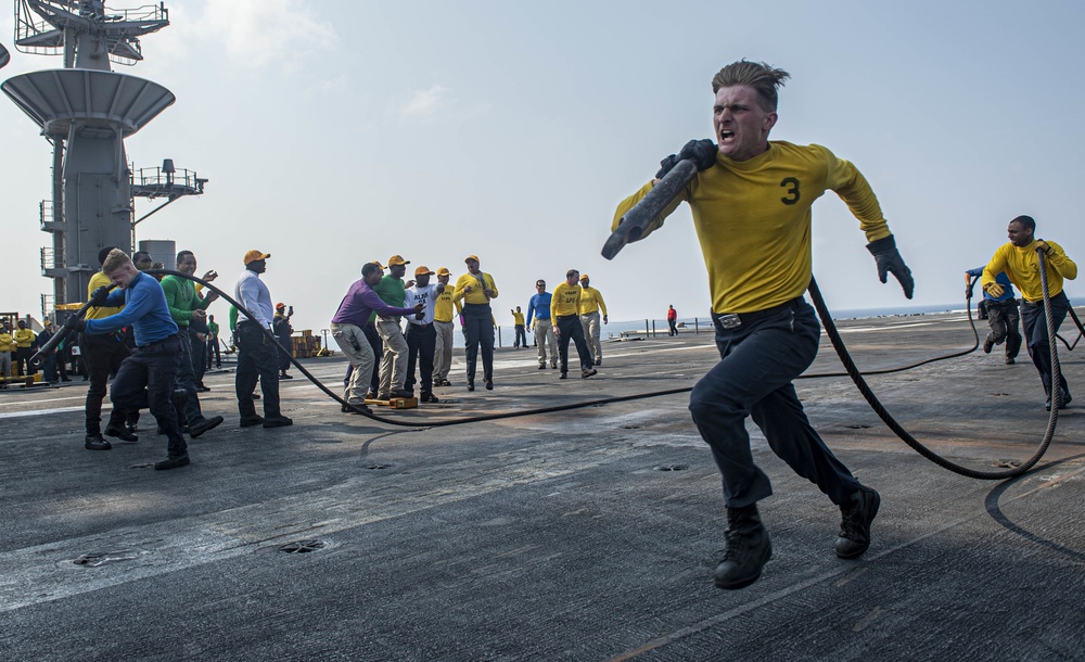 Truman is conducting readiness training in the Atlantic Ocean in preparation for future operations.