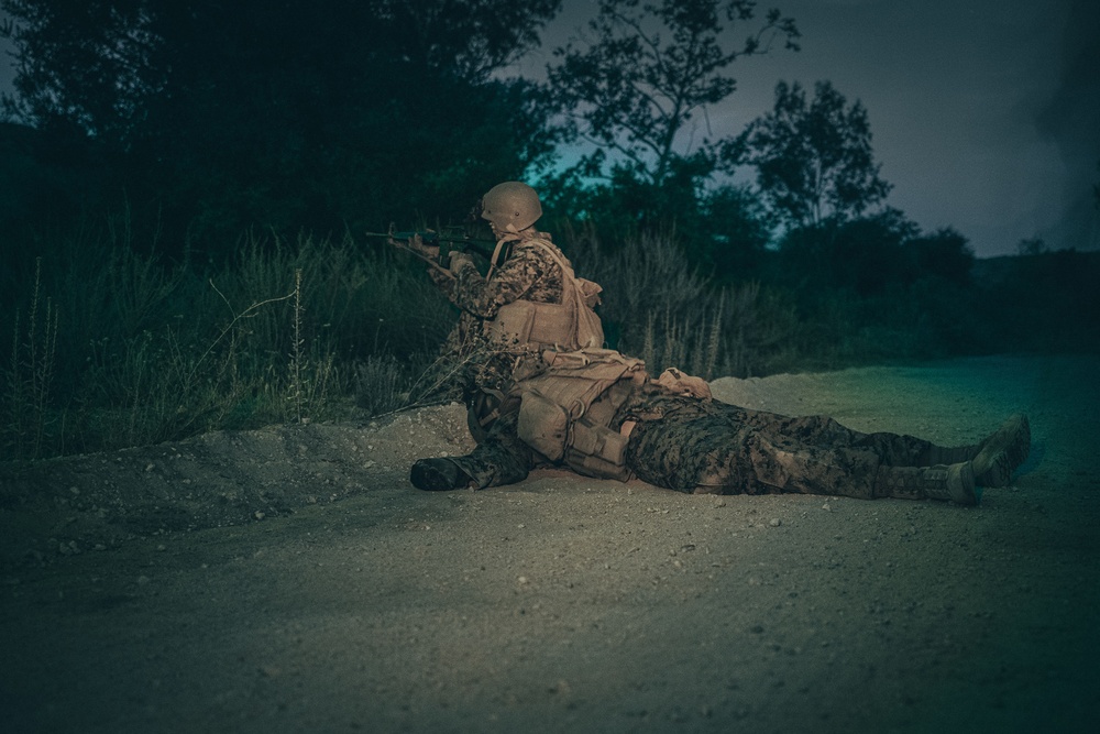 CLB 5 Marines Conduct Night Patrol
