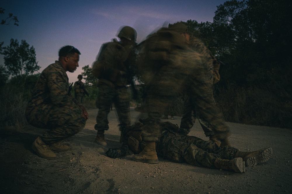 CLB 5 Marines Conduct Night Patrol