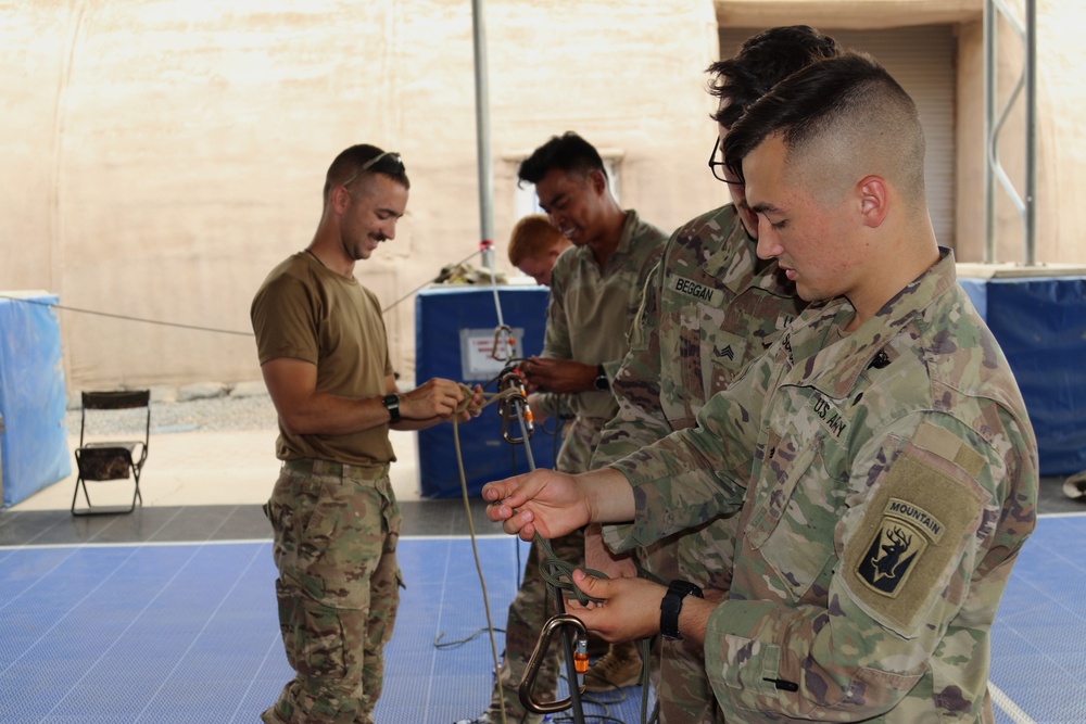 Task Force Iron Gray Soldiers sustain Mountain Warfare skills