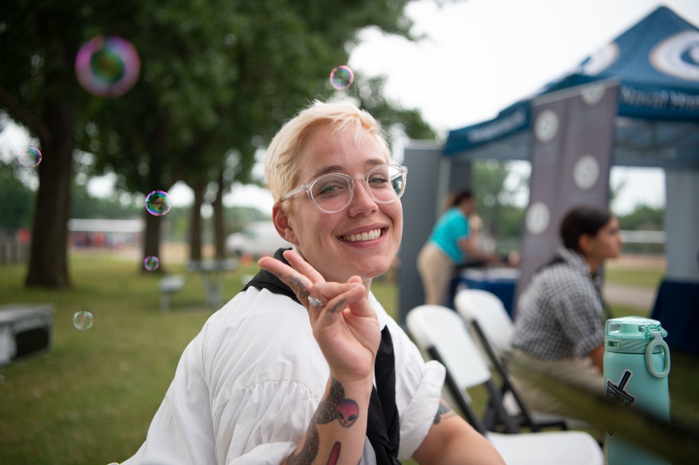 Quarter Master 2nd Class Petty Officer Rachel Dill participates in the Fargo, North Dakota Navy week representing the USS Constitution