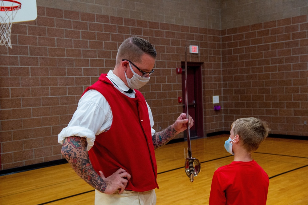 Chief Culinary Specialist Dorrance Larson promotes USS Constitution at the Boys and Girls Club in Fargo, North Dakota