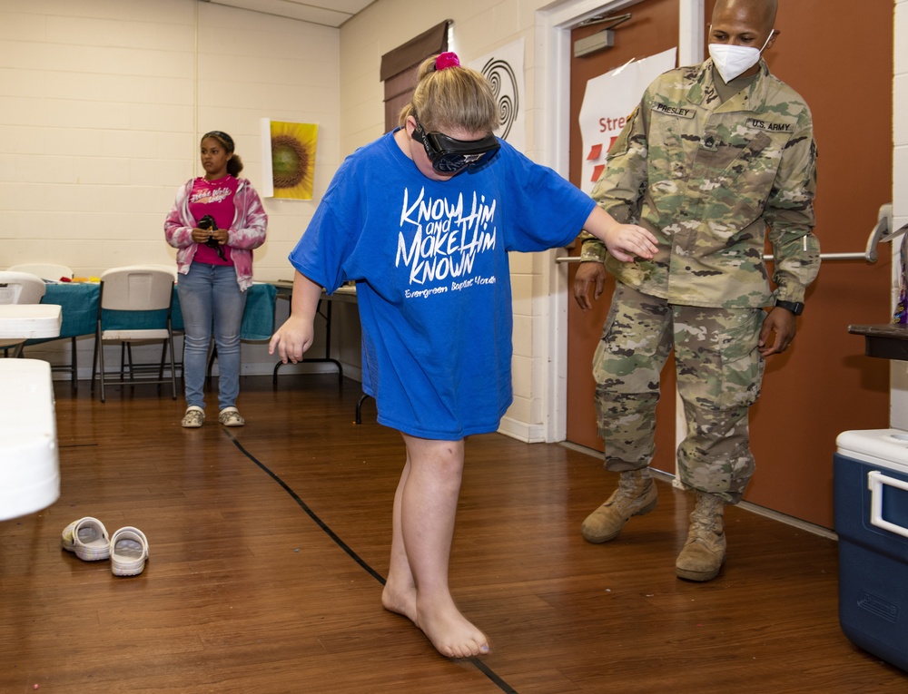 Florida National Guard Counterdrug's Drug Demand Reduction Outreach teach Bradford County 4H campers how to live a drug free lifestyle