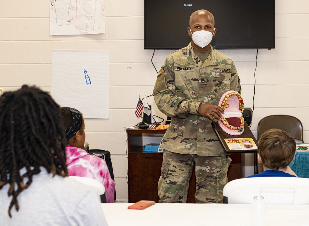 Florida National Guard Counterdrug's Drug Demand Reduction Outreach teach Bradford County 4H campers how to live a drug free lifestyle