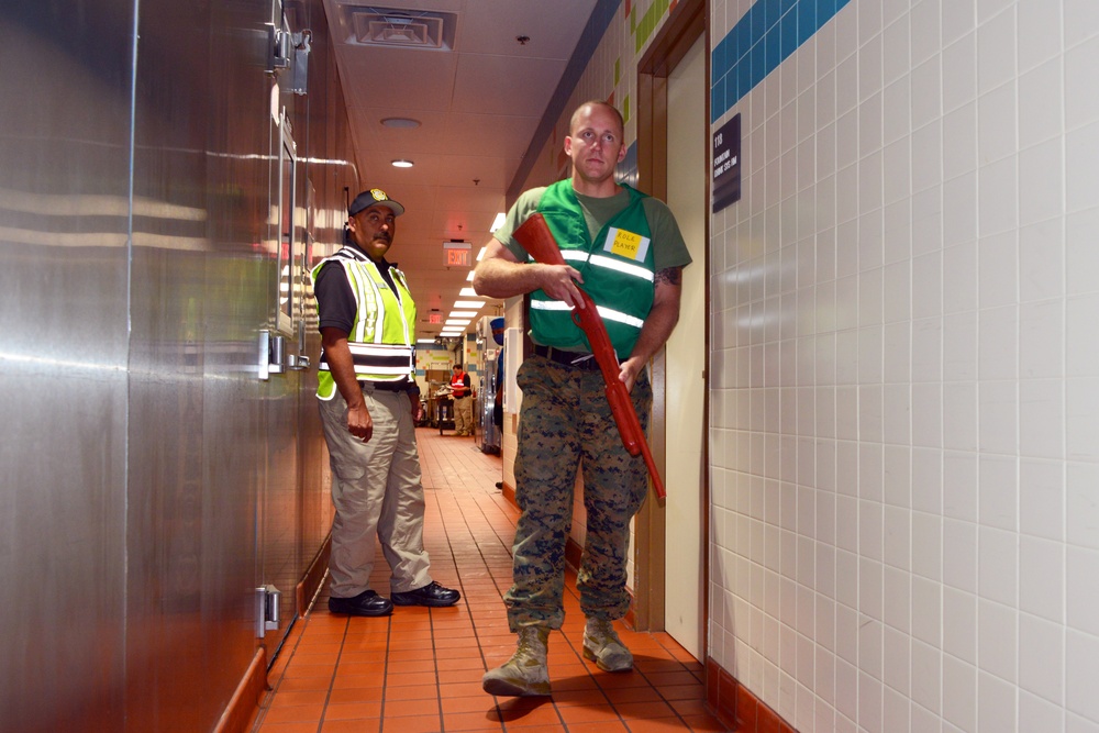 PoM emergency, DFAC personnel work together during active-shooter response drill
