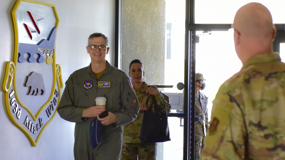 19th Air Force Commander Maj. Gen. Craig D. Wills visits March Air Reserve Base, California