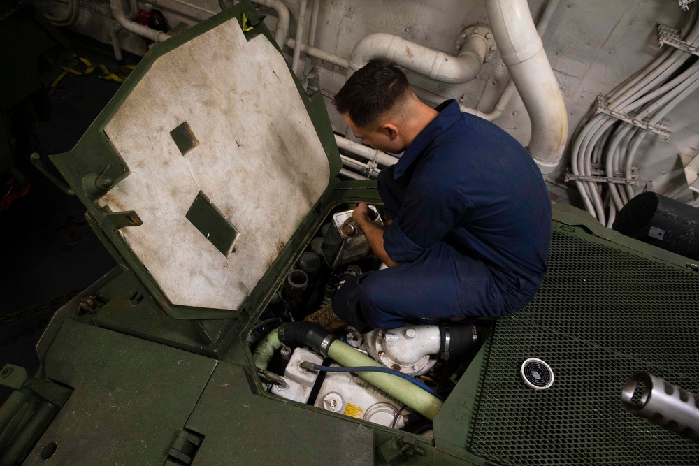 U.S. Marines with the 31st MEU Perform Maintenance Drills