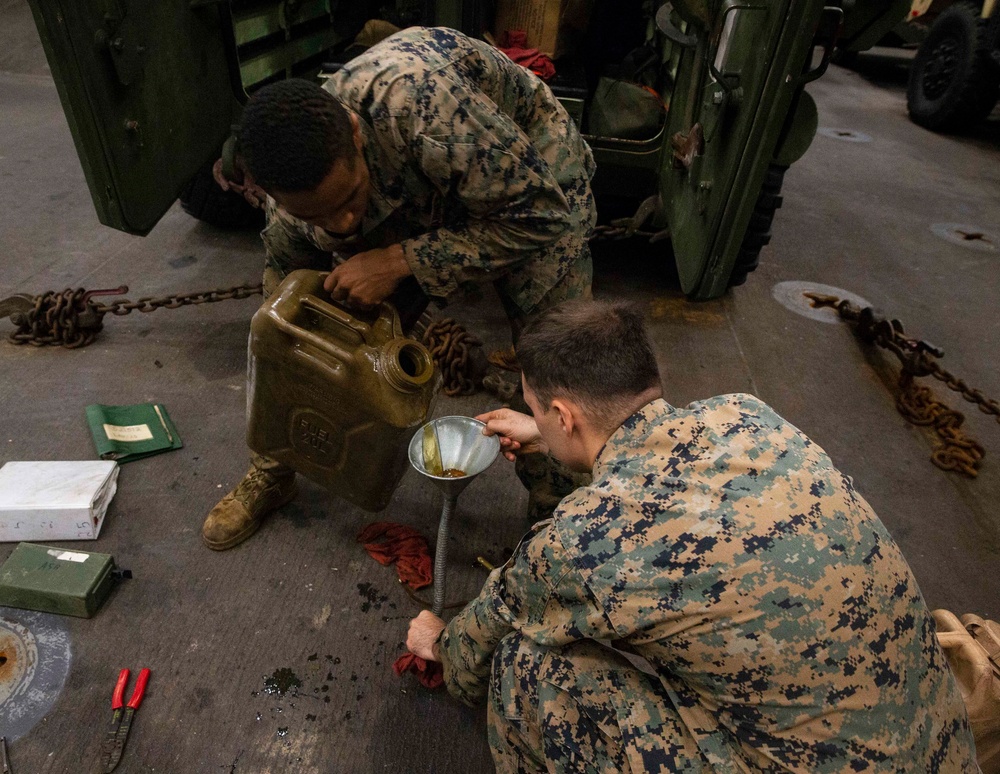 U.S. Marines with the 31st MEU Perform Maintenance Drills