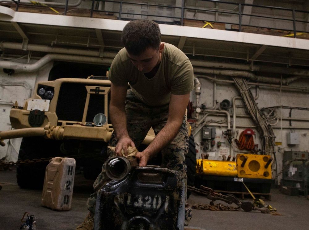 U.S. Marines with the 31st MEU Perform Maintenance Drills