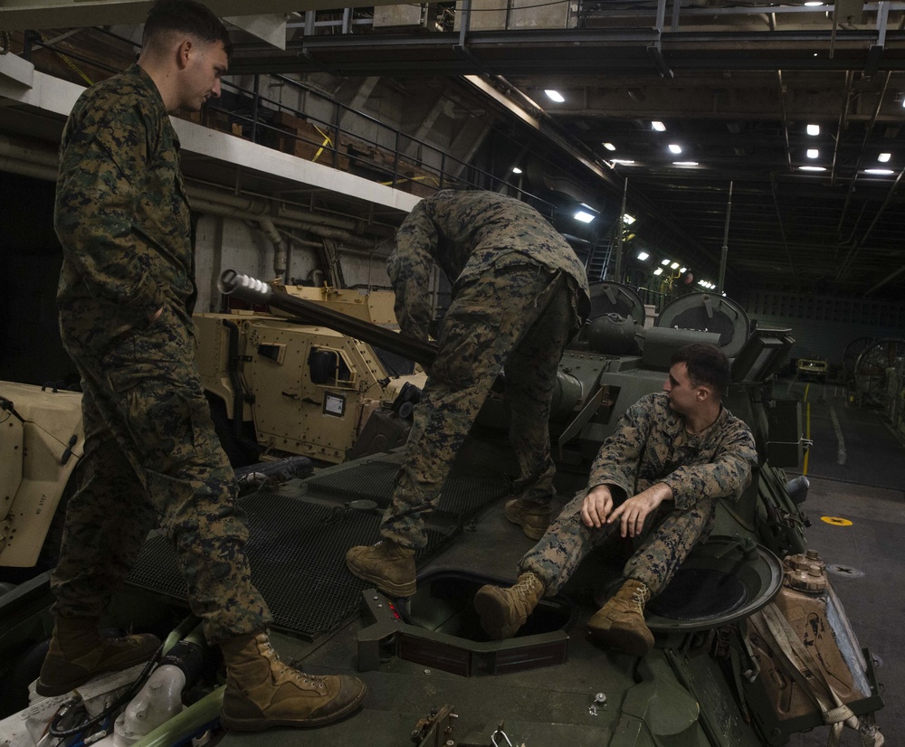 U.S. Marines with the 31st MEU Perform Maintenance Drills
