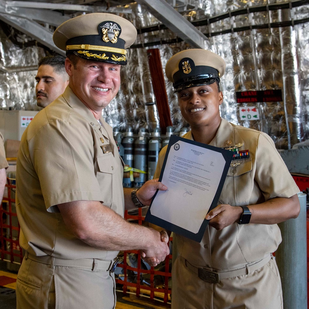 Promotion Ceremony Aboard USS Charleston (LCS 18)