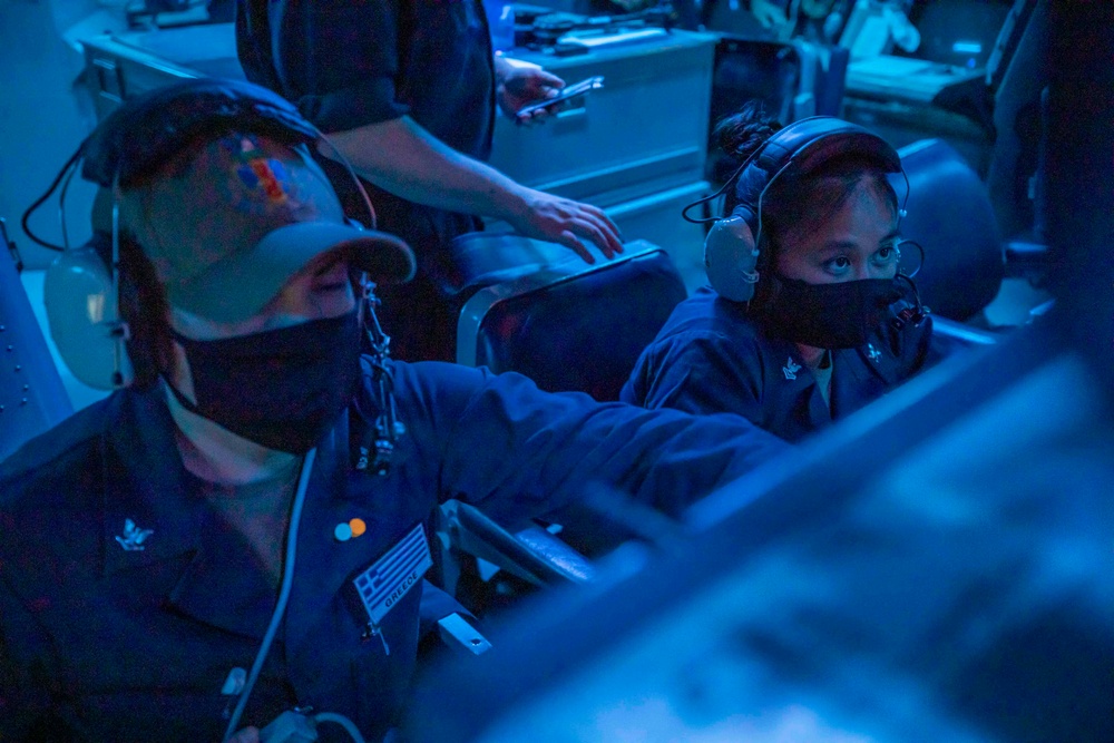 Sailors Monitor Surface Contacts