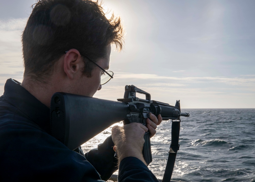 Sailor Fires M16