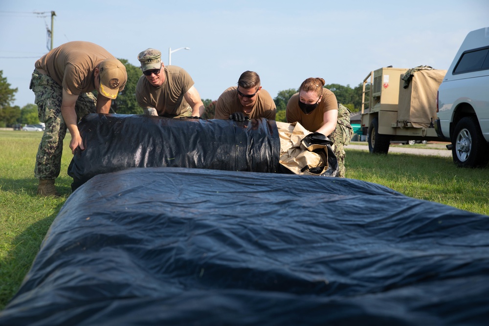 JTF-CS Packs Air-beam Shelters