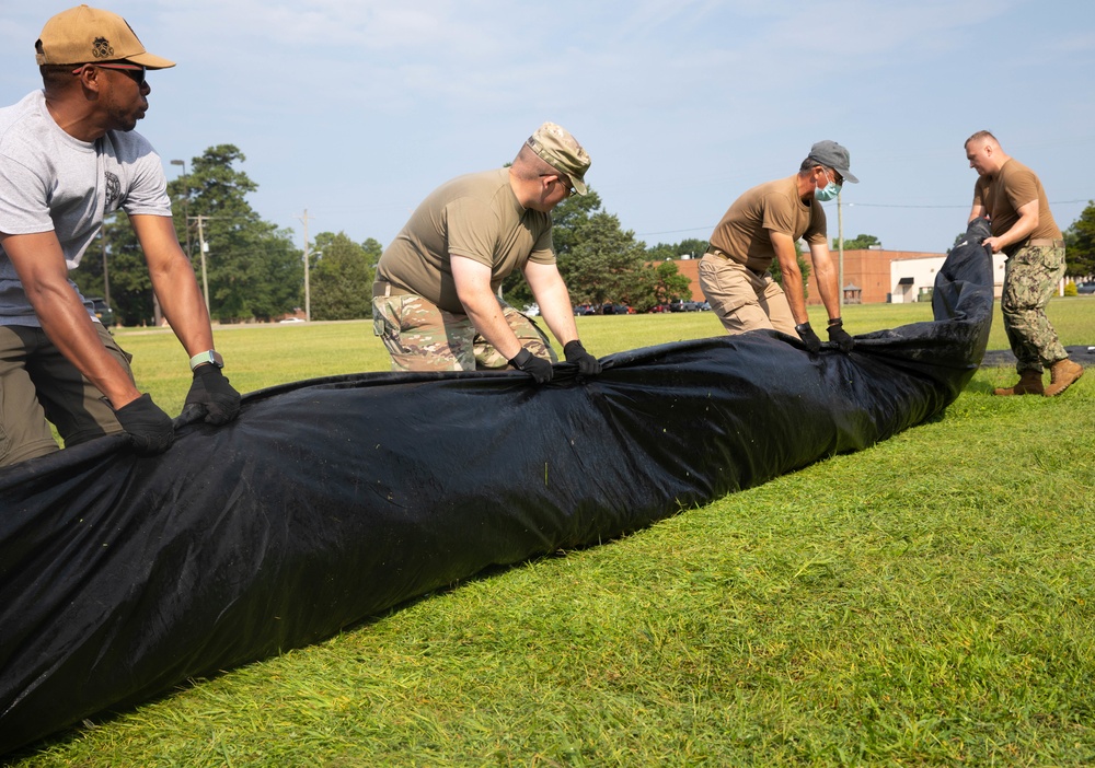 JTF-CS Packs Air-beam Shelters