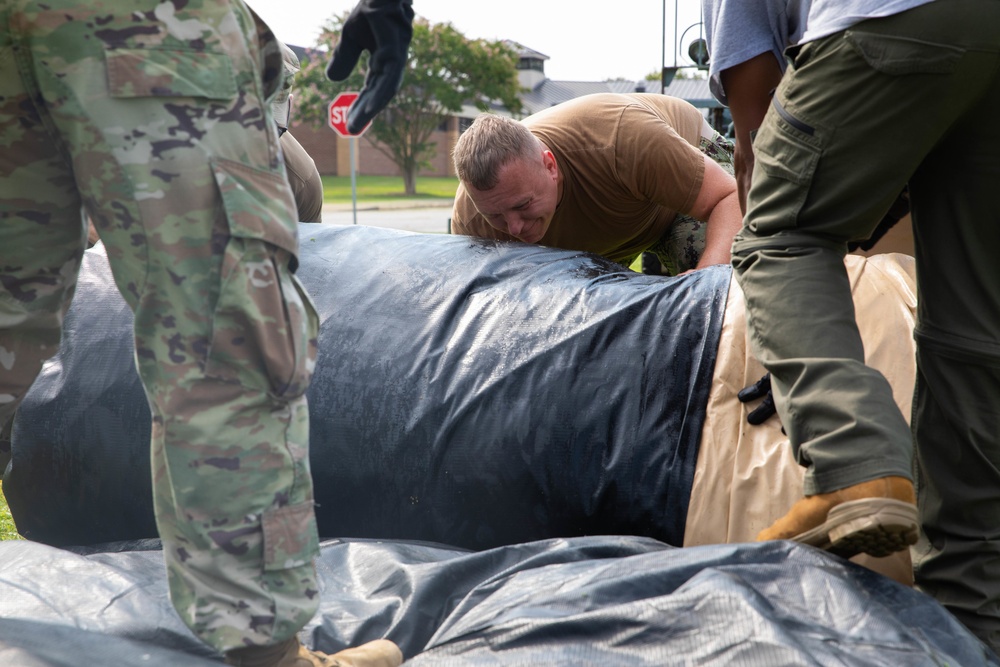 JTF-CS Packs Air-beam Shelters