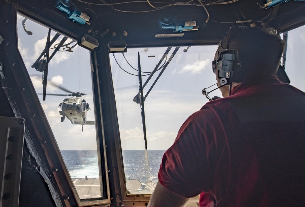 MH-60S Seahawk Helicopter Assigned to HSC 28 Takes Off From Flight Deck of USS Billings