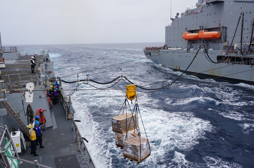 USS Michael Murphy (DDG 112) Conducts A Replenishment-At-Sea