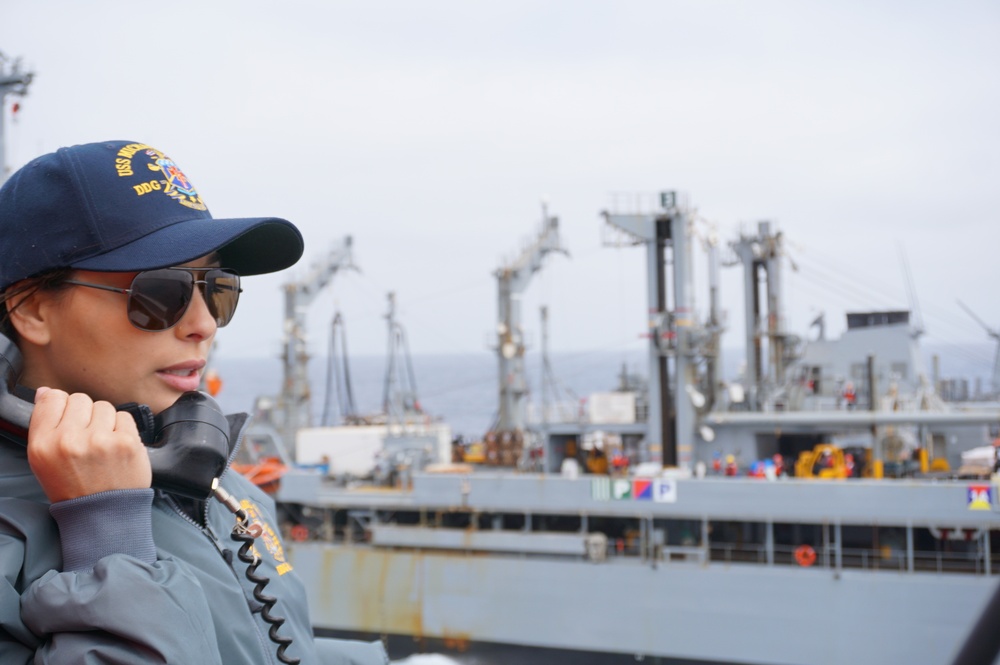 USS Michael Murphy (DDG 112) Conducts A Replenishment-At-Sea