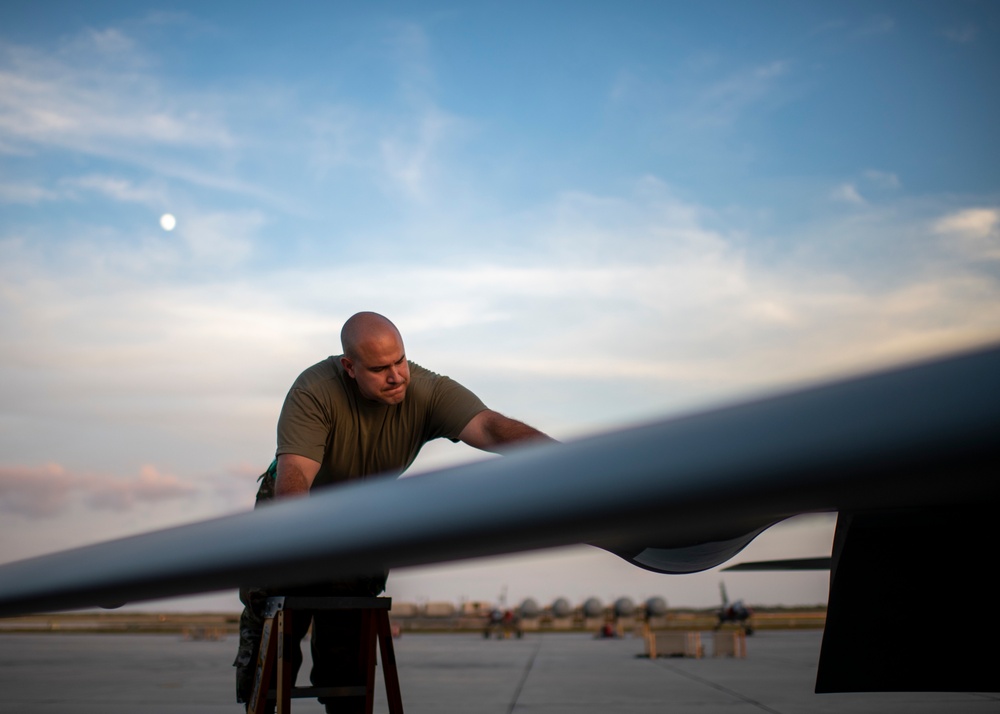 Raptor Maintenance at sunset