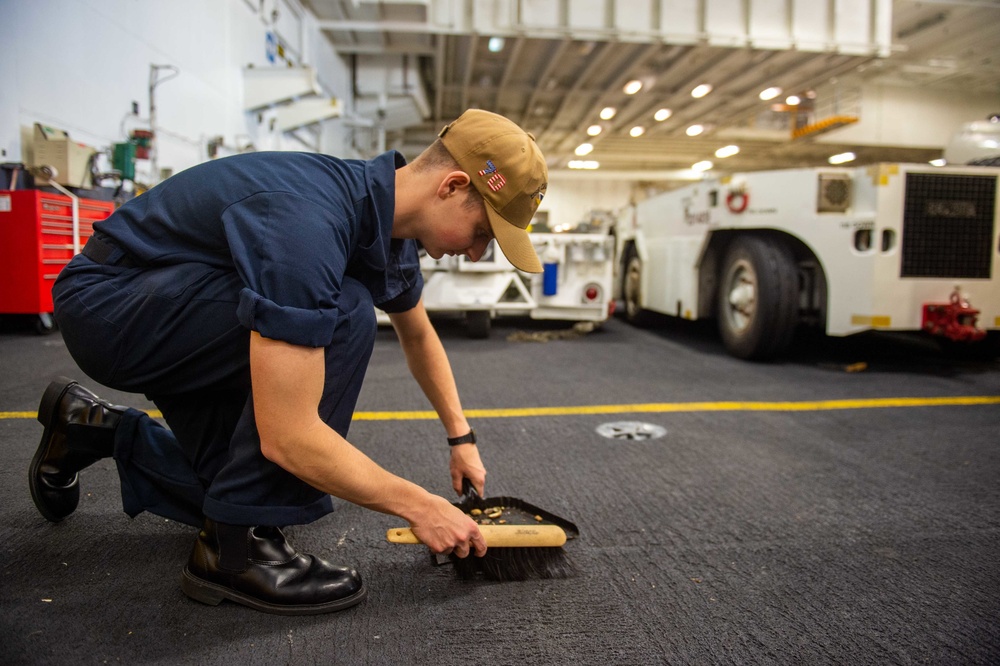 USS Carl Vinson (CVN 70) Sailors Work In-Port in Preparation for Deployment