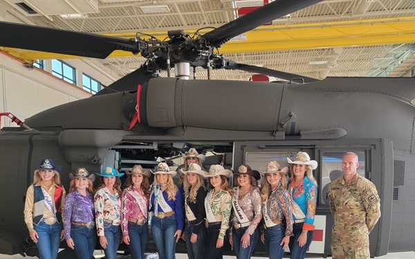 CFD Rodeo Queens visit Wyoming Soldiers