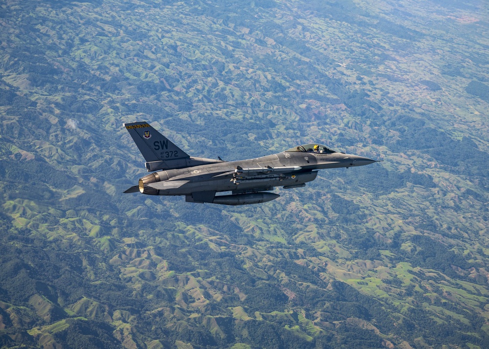 F-16s and Kfirs fly in formation over Colombia