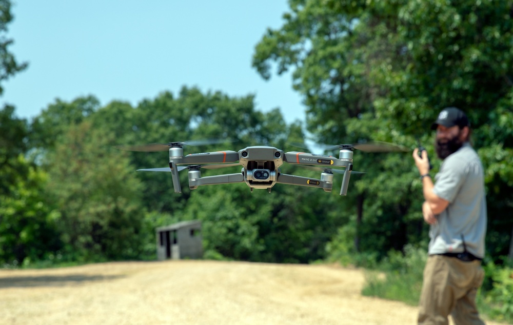 Training drone lifts off