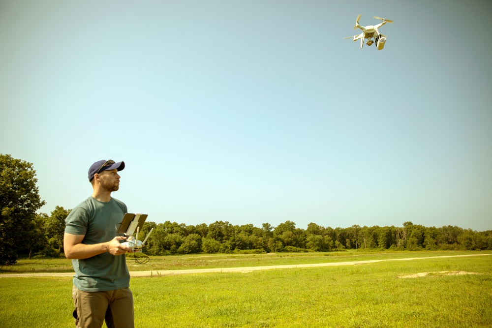 Drone pilot conducts training