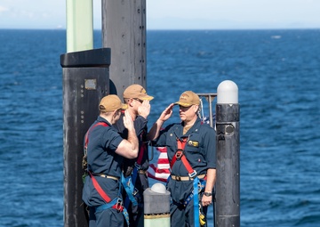USS Henry M. Jackson Gold Crew Conducts Change of Command At Sea