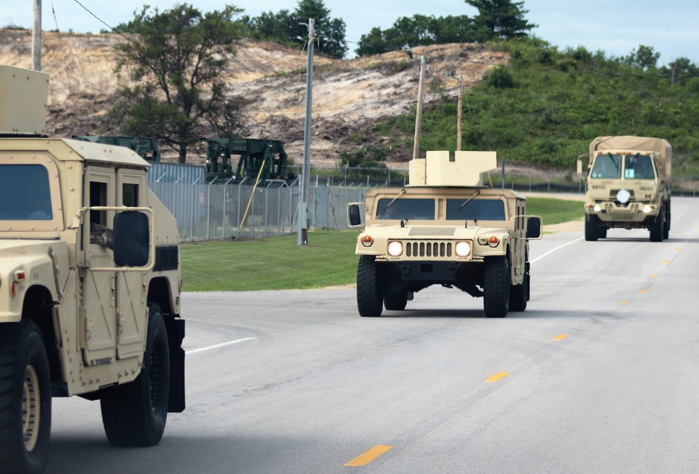 Convoy training operations for Pershing Strike '21 at Fort McCoy