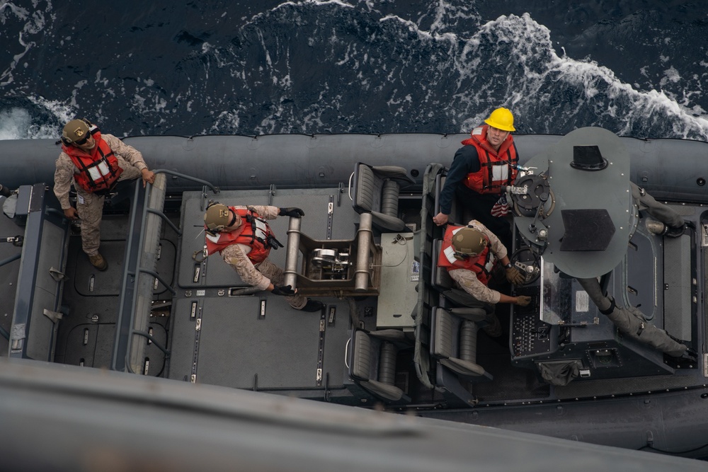 11th MEU conducts RIB operations from the USS Portland (LPD 27)