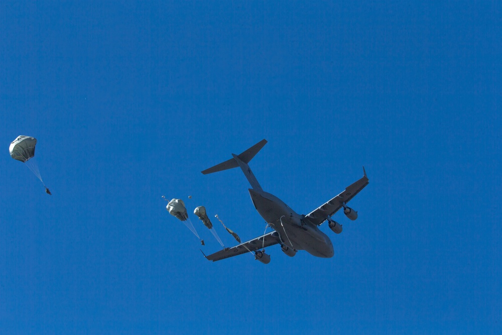 Spartan Brigade paratroopers jump over Queensland, Australia during Exercise Talisman Sabre 21