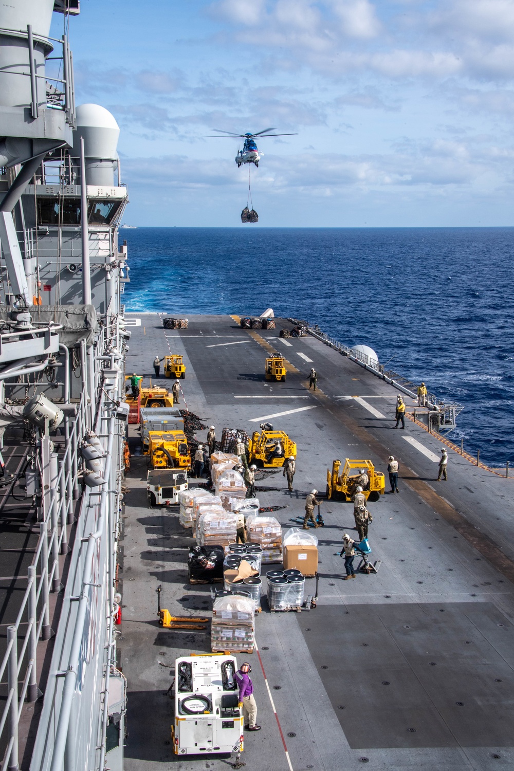 USS America (LHA 6) Conducts A Replinishment-At-Sea