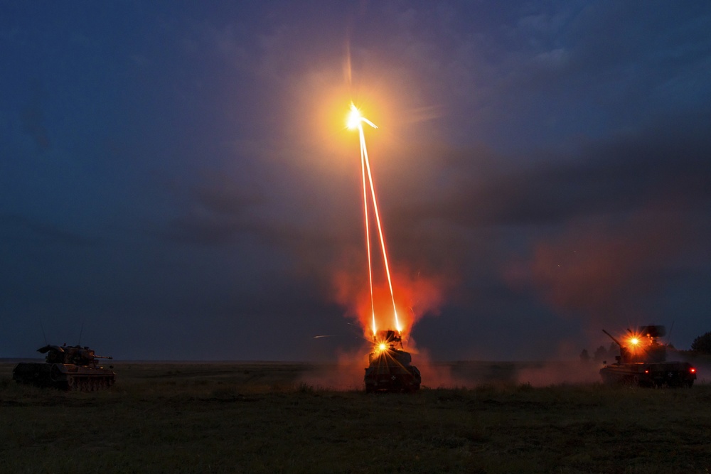 Romania's Sky Guardians light the night sky