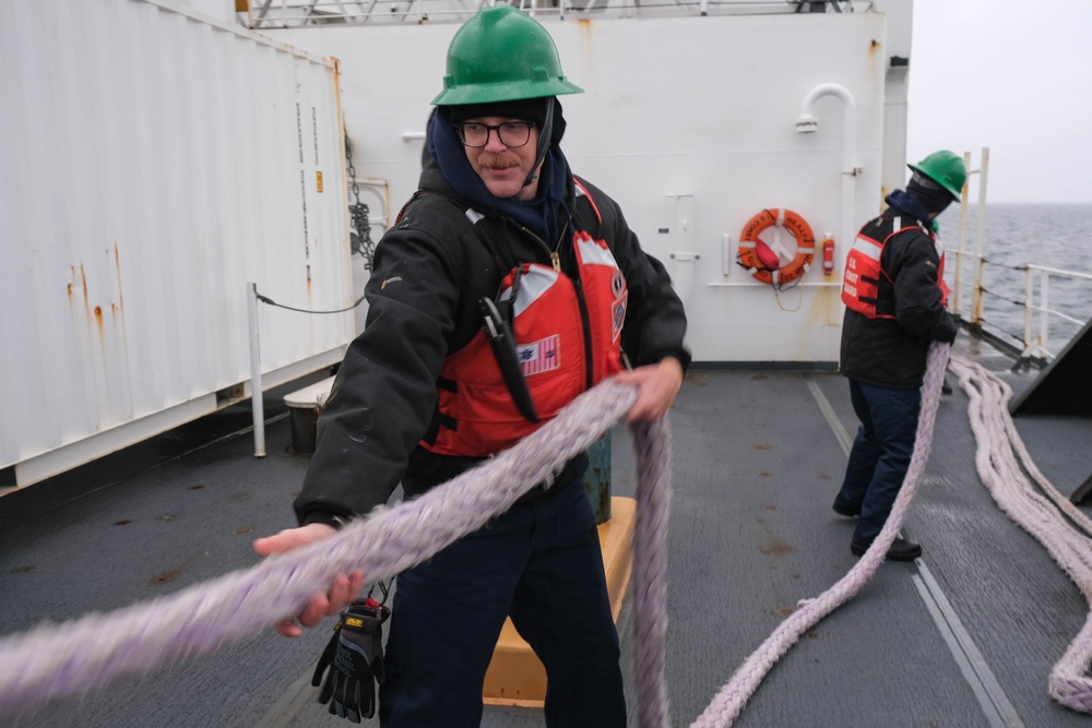 Coast Guard Cutter Healy moors in Alaska during Northwest Passage deployment