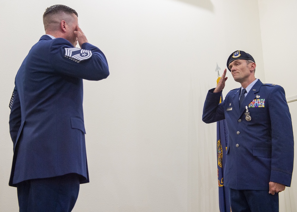 Capt. Robert T. Steiner Receives His Security Forces Badge and Beret
