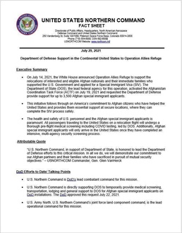 Operation Allies Refuge Fact Sheet