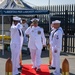 Cmdr. James Davenport, Commanding Officer, USS Independence (LCS 2) arrives at decommissioning