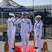 Capt. John Fay, Commodore, LCSRON ONE, arrives at USS Independence (LCS 2) decommisioning