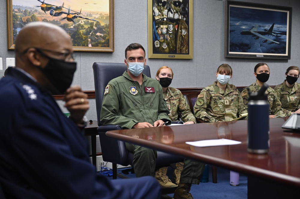 CSAF Brown office call with Air Force interns