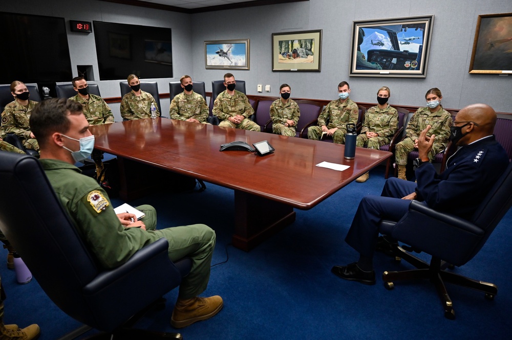 CSAF Brown office call with Air Force interns