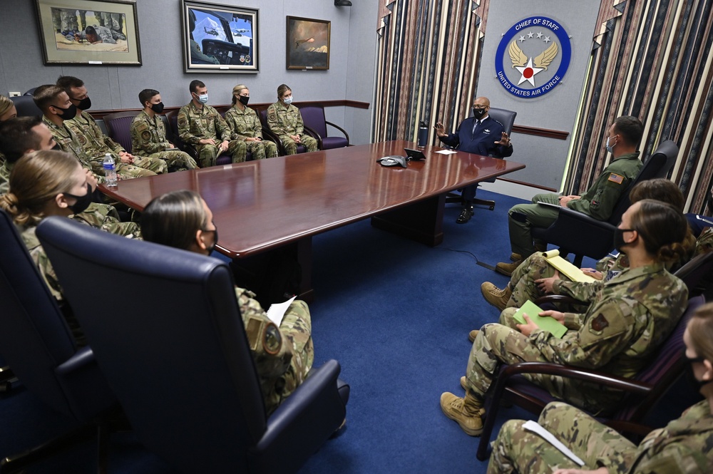 CSAF Brown office call with Air Force interns