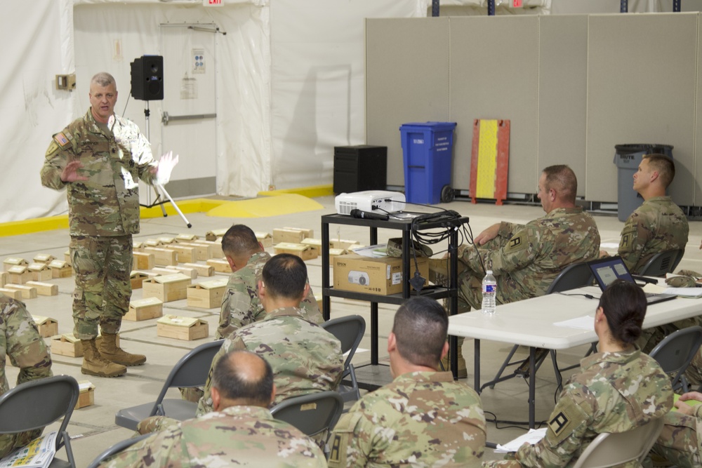 First Army CSM conducts tour of NFHTX facilities by 120th Infantry Brigade